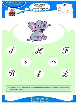 Çocuklar İçin F Sesi Çalışma Sayfaları 